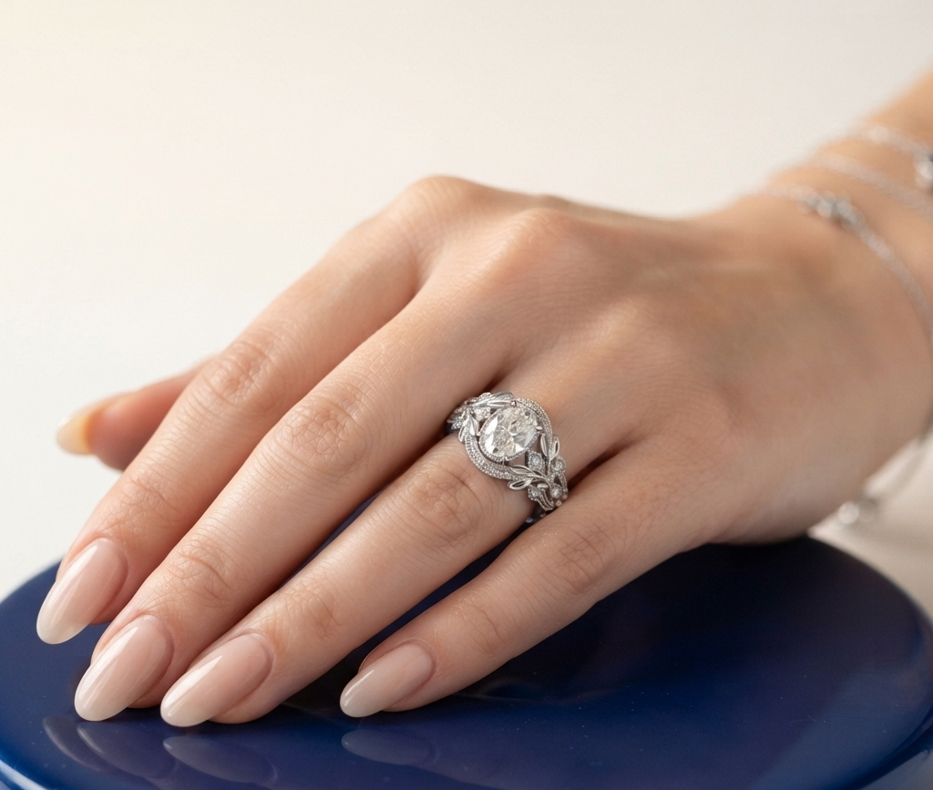 VINTAGE OVAL DIAMOND ENGAGEMENT RING