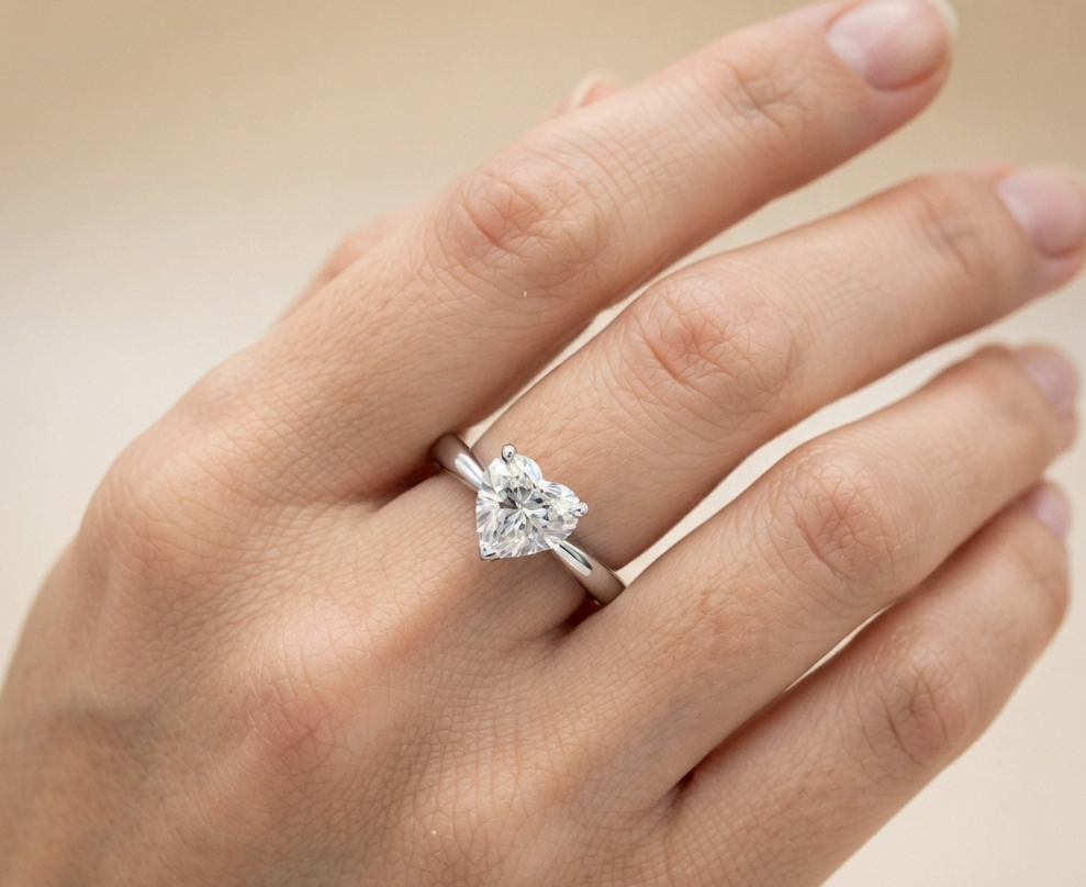 HEART SOLITAIRE ENGAGEMENT RING