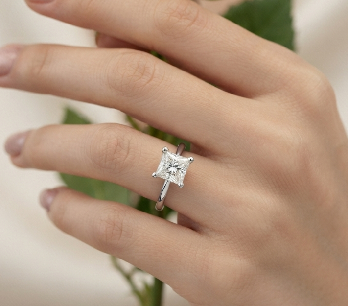 PRINCESS SOLITAIRE ENGAGEMENT RING