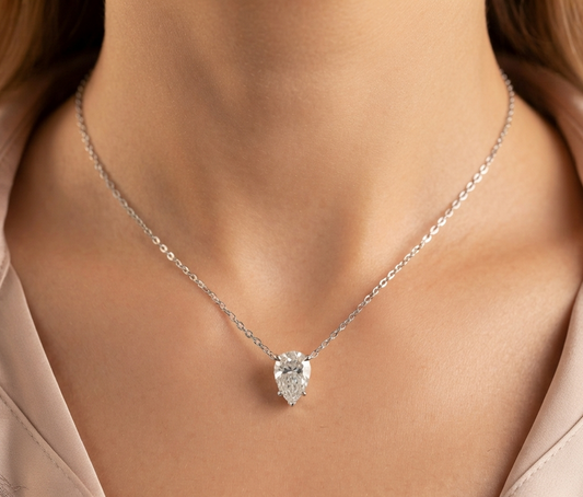 PEAR DIAMOND PENDANT NECKLACE