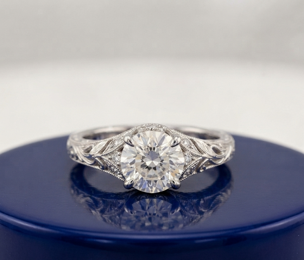 VINTAGE ROUND DIAMOND ENGAGEMENT RING