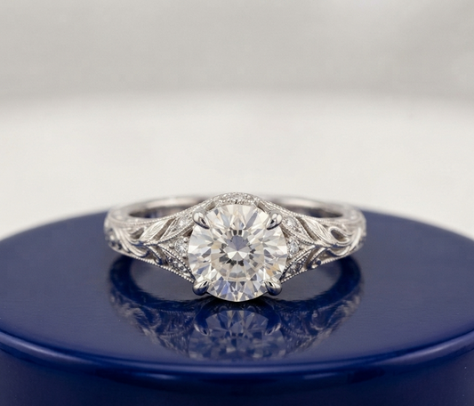 VINTAGE ROUND DIAMOND ENGAGEMENT RING