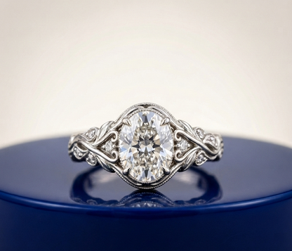 VINTAGE OVAL DIAMOND ENGAGEMENT RING