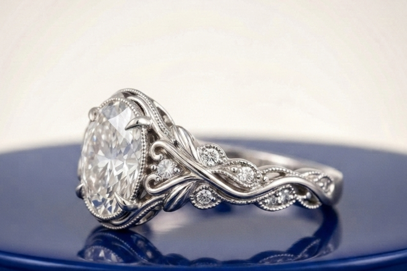 VINTAGE OVAL DIAMOND ENGAGEMENT RING