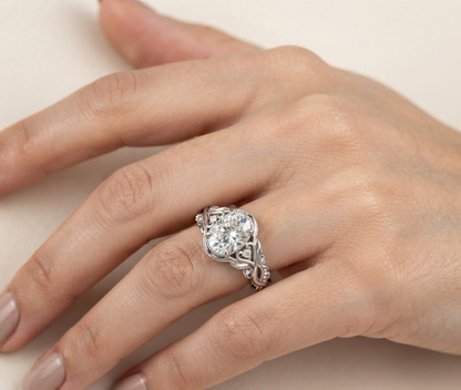 VINTAGE OVAL DIAMOND ENGAGEMENT RING