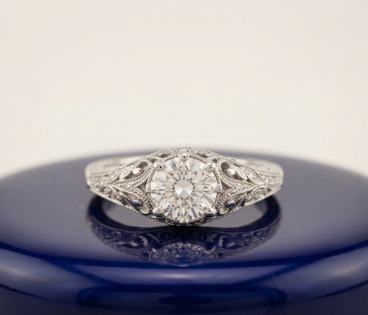 VINTAGE ROUND DIAMOND ENGAGEMENT RING