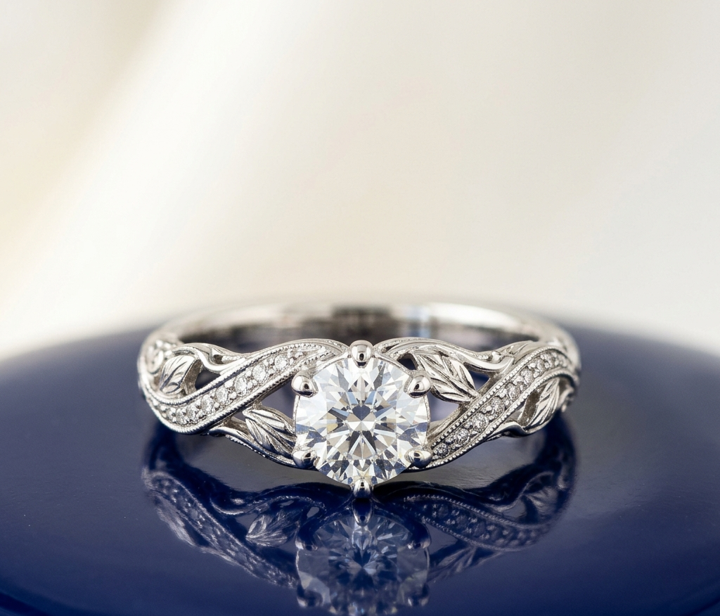 VINTAGE ROUND DIAMOND ENGAGEMENT RING