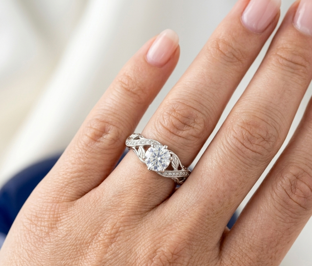 VINTAGE ROUND DIAMOND ENGAGEMENT RING