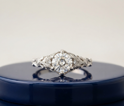 ROUND DIAMOND VINTAGE WEDDING RING