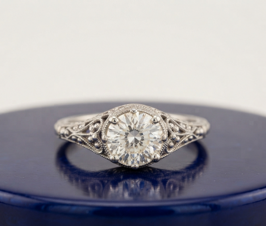 VINTAGE ROUND DIAMOND ENGAGEMENT RING