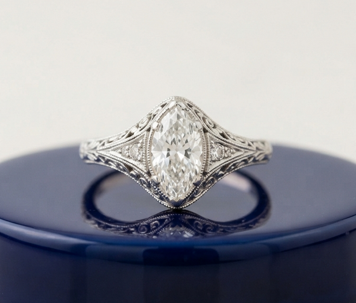 VINTAGE MARQUISE DIAMOND ENGAGEMENT RING