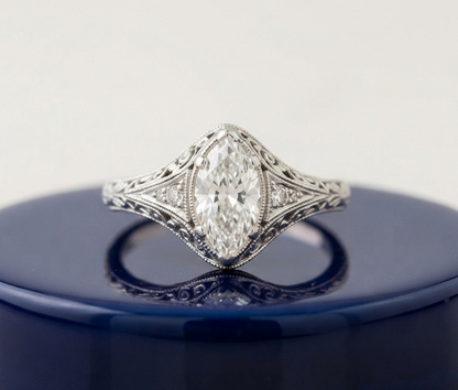 VINTAGE MARQUISE DIAMOND ENGAGEMENT RING