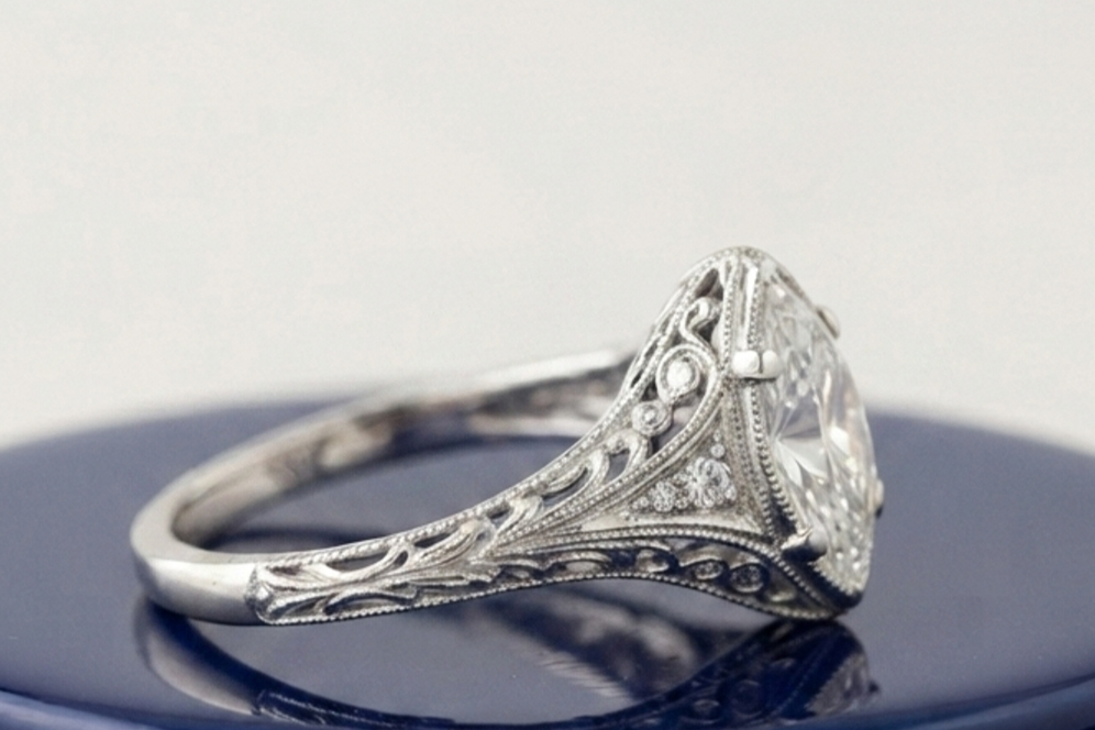 VINTAGE MARQUISE DIAMOND ENGAGEMENT RING
