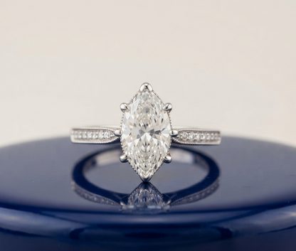 MARQUISE DIAMOND VINTAGE WEDDING RING