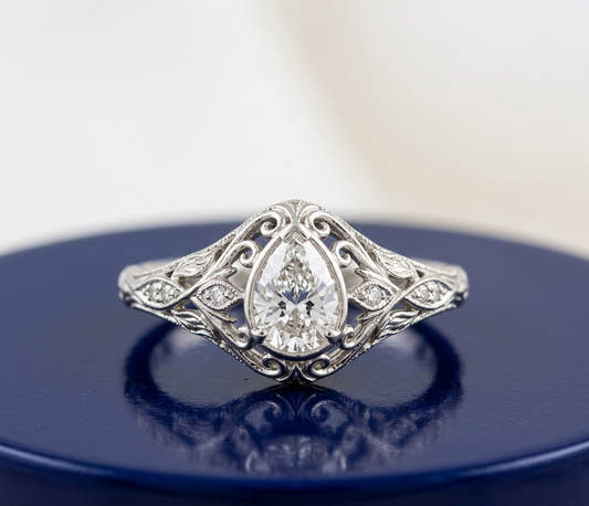 PEAR DIAMOND VINTAGE ENGAGEMENT RING