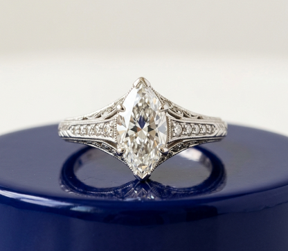 VINTAGE MARQUISE DIAMOND ENGAGEMENT RING