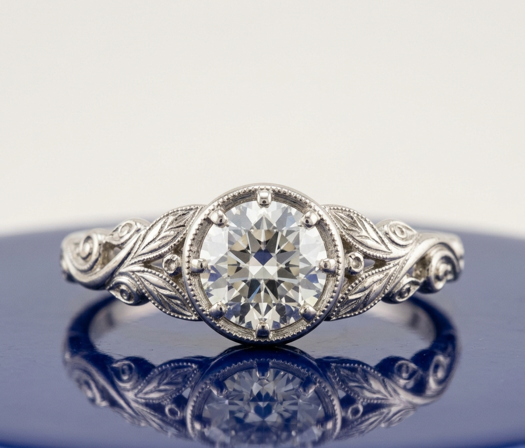 VINTAGE ROUND DIAMOND ENGAGEMENT RING