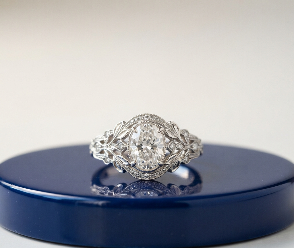 VINTAGE OVAL DIAMOND ENGAGEMENT RING