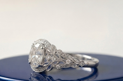 VINTAGE OVAL DIAMOND ENGAGEMENT RING