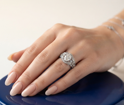 VINTAGE OVAL DIAMOND ENGAGEMENT RING