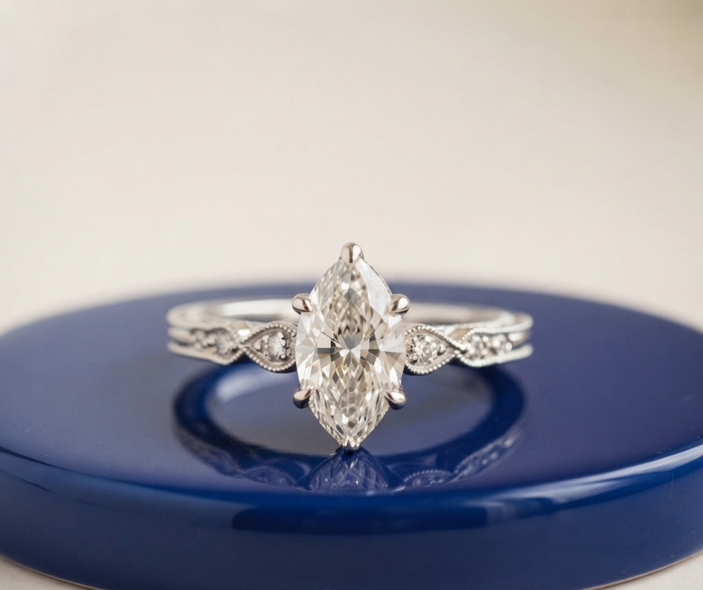 MARQUISE DIAMOND VINTAGE ENGAGEMENT RING