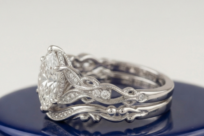 VINTAGE MARQUISE DIAMOND RING SET