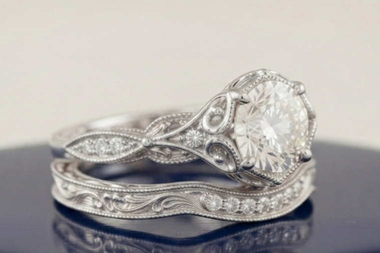 ROUND DIAMOND VINTAGE RING SET