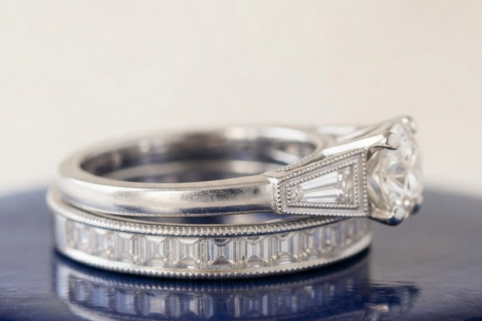 VINTAGE ROUND DIAMOND RING SET