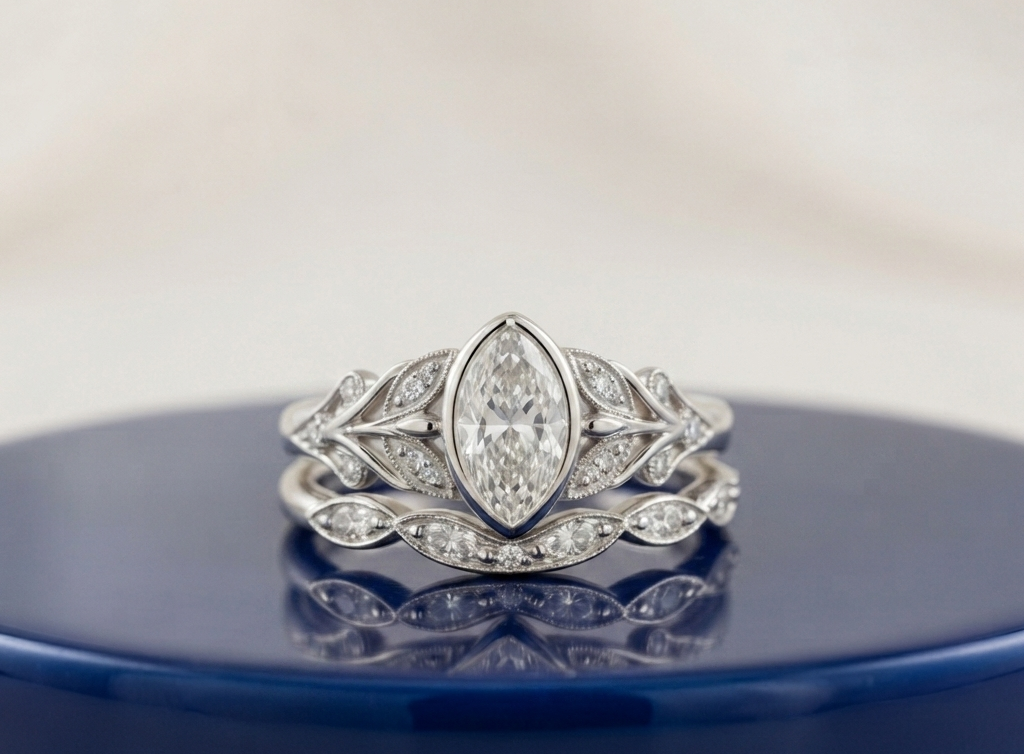 MARQUISE DIAMOND VINTAGE RING SET