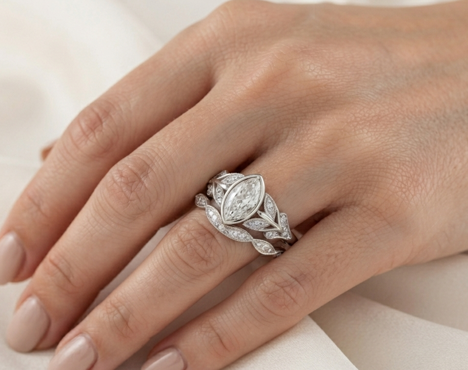 MARQUISE DIAMOND VINTAGE RING SET