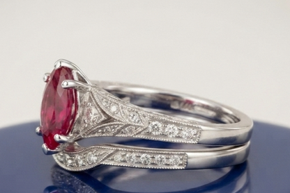 RUBY MARQUISE-CUT VINTAGE RING SET