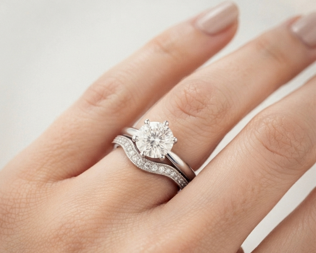 ROUND DIAMOND VINTAGE RING SET