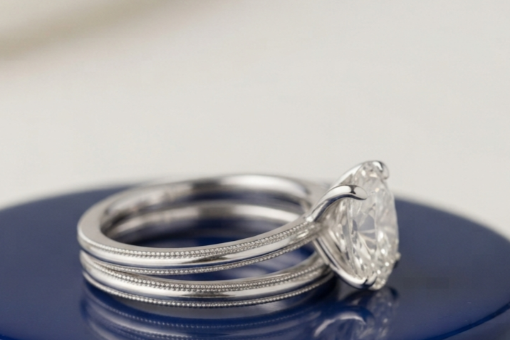 OVAL DIAMOND VINTAGE RING SET