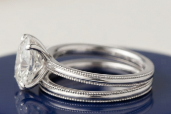 OVAL DIAMOND VINTAGE RING SET