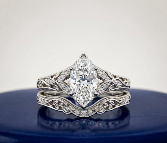 VINTAGE MARQUISE DIAMOND RING SET