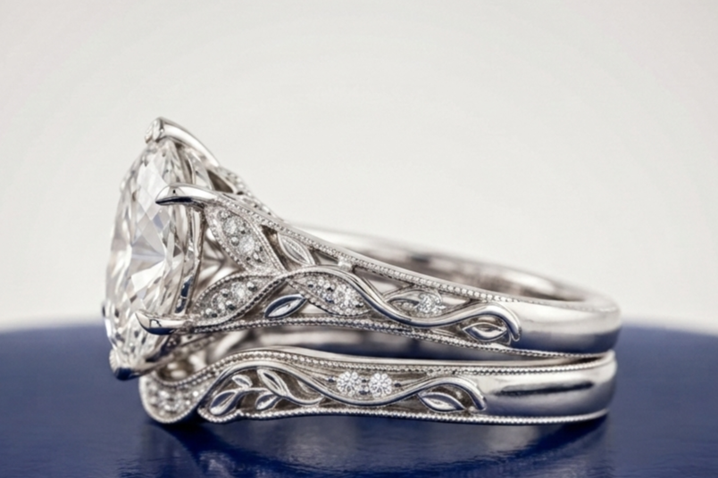 VINTAGE MARQUISE DIAMOND RING SET