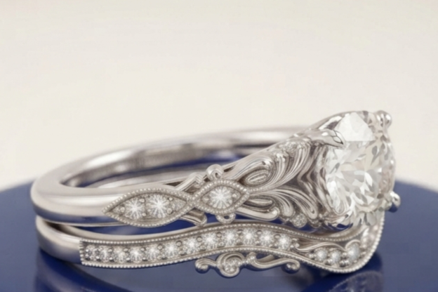 ROUND DIAMOND VINTAGE RING SET