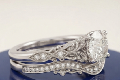ROUND DIAMOND VINTAGE RING SET
