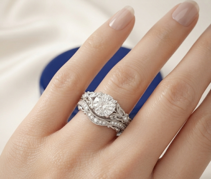 ROUND DIAMOND VINTAGE RING SET