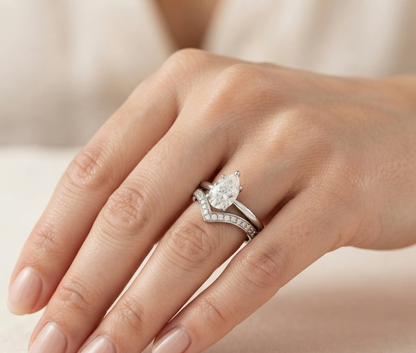 PEAR DIAMOND VINTAGE RING SET