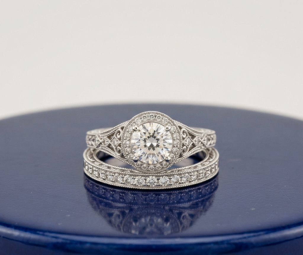 ROUND DIAMOND VINTAGE RING SET