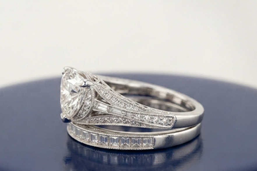 TRILLION DIAMOND VINTAGE RING SET