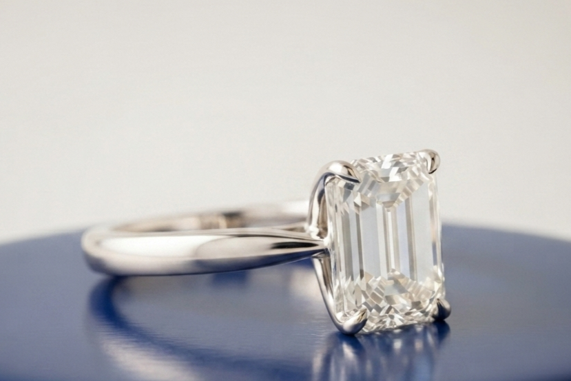 SOLITAIRE EMERALD-CUT ENGAGEMENT RING