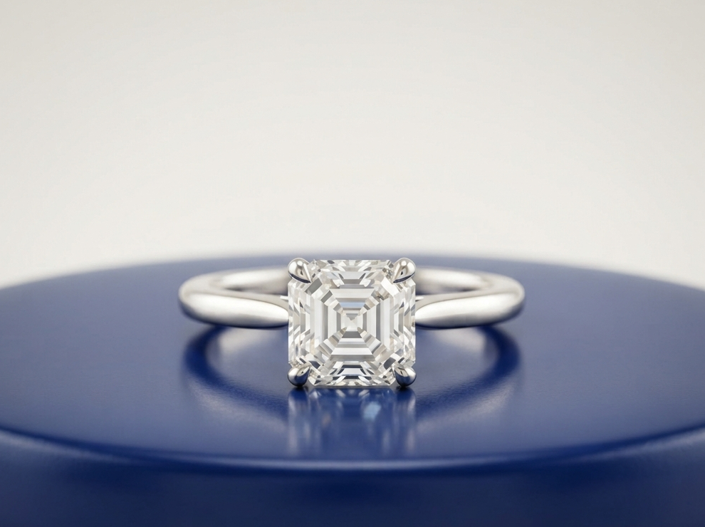 ASSCHER SOLITAIRE ENGAGEMENT RING