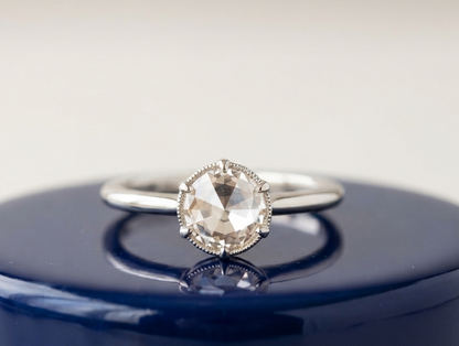 ROUND ROSE SOLITAIRE ENGAGEMENT RING