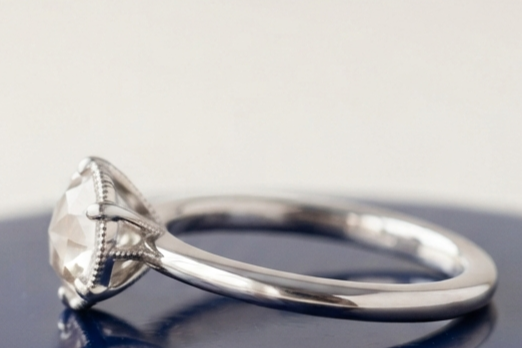 ROUND ROSE SOLITAIRE ENGAGEMENT RING