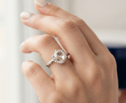 ROUND ROSE SOLITAIRE ENGAGEMENT RING