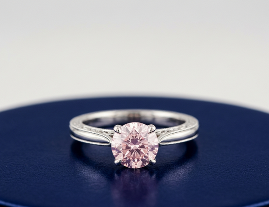 PINK ROUND-CUT SOLITAIRE ENGAGEMENT RING