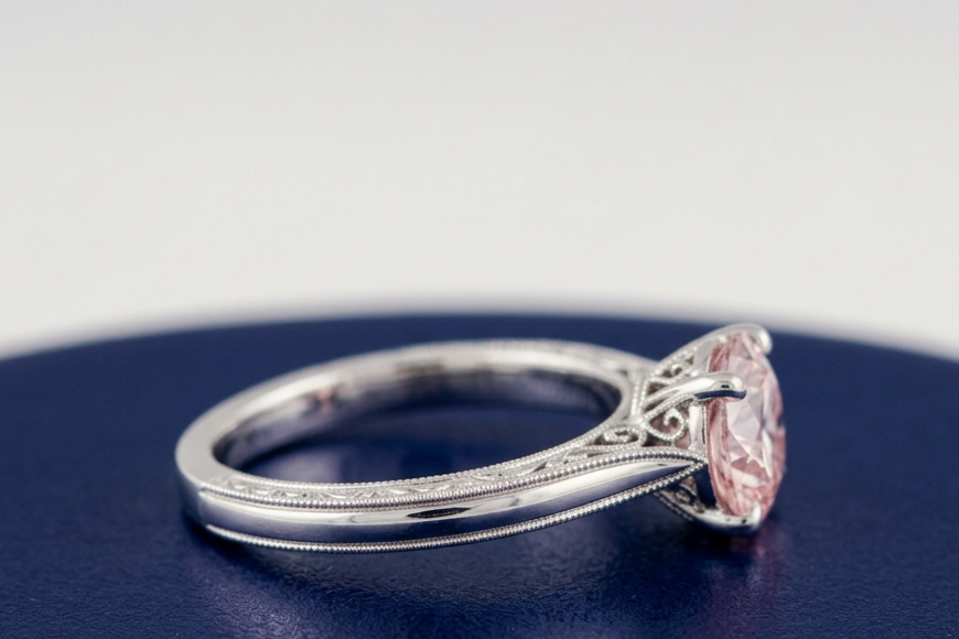 PINK ROUND-CUT SOLITAIRE ENGAGEMENT RING