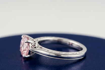 PINK ROUND-CUT SOLITAIRE ENGAGEMENT RING